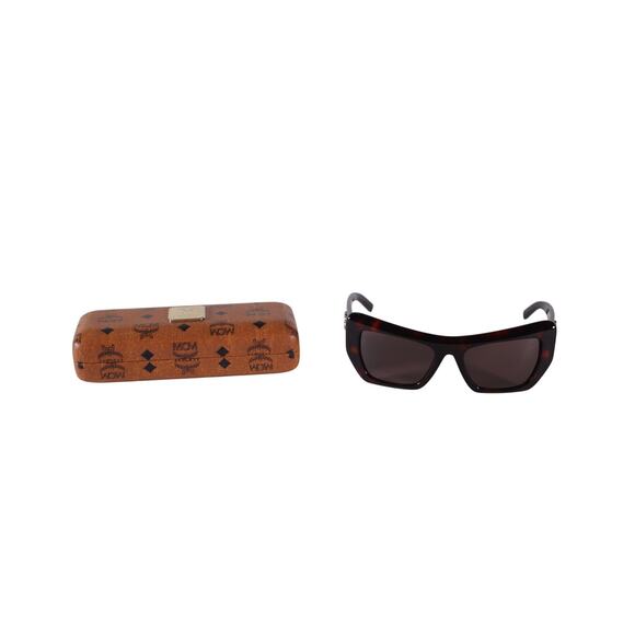 MCM Rectangle Cat Eye Designer Sunglasses - Red Havana / Brown - NWT main image 7